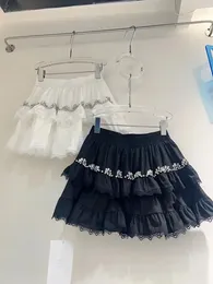 Skirts 2024 Kawaii Pleated Mini Skirtr Women Girl Cute Lolita Y2k Skirt Japanese Harajuku Fashion Diamond Fairycore Clothing
