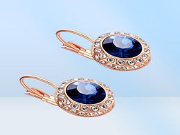 MOONROCY Fashion Cubic Zirconia Earrings Rose Gold Colour Silver Colour Austrian Crystal Earring for Women Girl Gift73632541604174