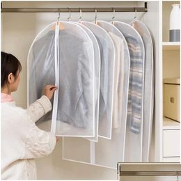 Clothing Wardrobe Storage 3Pcs/Set Garment Top Clothes Hanging Dust Er Dress Suit Coat Bag Organizer Drop Delivery Home Ga Garden Hous Otpht