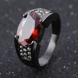 Hip-hop 14K Black Gold Ruby Obsidian Ring Party Wedding Sapphire pure Bizuteria for Women Men Unisex Rock Obsidian jewelry ring J1225 235N