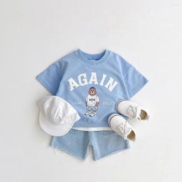 Clothing Sets Children Cloth Set Summer&Spring Kids Bear T Shirt Shorts For Born Baby Casual Jogger 2 Pieces Toddler Boys&Girls