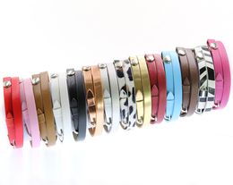 New 14 Colours 10pcs PU Leather 8mm Wide 9cm 32cm Length Wristband Fit For Perfume Aroma Diffuser Locket Bracelet Floating Locket8588935