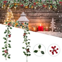 Decorative Flowers Artificial Blossom Garland Green Leaf Wreaths Hanging Ornament Pendants For Window Holiday Office Home Decoration