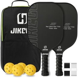 JIKEGO RCF 16MM Men Women Cover Pickleball Paddle Sets Racquet Raw Carbon Fibre Lead Tape Pickle Ball Paddles Professional 240507
