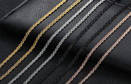 Mens Gold Chains Necklaces Stainless Steel Chain Titanium Steel Black Silver Hip Hop Necklace Jewellery 3mm1147104