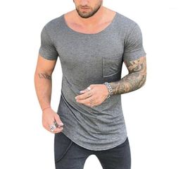 2018 Summer Fashion New Men Muscle T Shirt ONeck Short Sleeve Tops TShirt Casual Slim Fit Male Tee Shirts Homme White Gray15947161