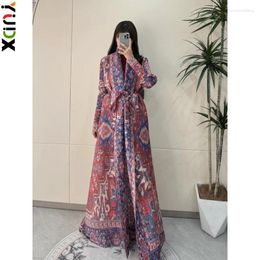 Women's Trench Coats YUDX Miyake Pleated Loose Plus Size Coat Lengthened Retro Classic Dress Cardigan Nine Sleeve 2024 Summer