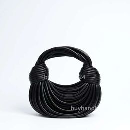 Double Leather Womens Bags Venetas Totes Designer Knot Lady Brand 2024 Bag Noodle Handbag Hand Knitted Cattle Small Handbags Bottage Round Purse 1 E8TW