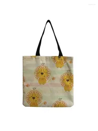 Bag Cartoon Animal Floral Lunch Box Personality Refreshing Open Pockets Shopper Spriped Reusable Custom Pattern Lady Handbag