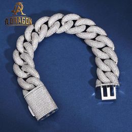 New Design Moissanite Cuban Bracelet Pass Diamond Tester Round Brilliant Cut Vvs 925 Silver Chain for Men Women