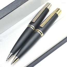 Luxury B_L Metal Stripe Design Big Thick Barrel Ballpoint Pens Stationery Office Business Fashion Unique Ball Pen For Men Gift