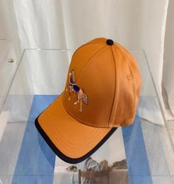 100 Cotton Ball Caps High Quality Designer Fashion Horse Animal Style Orange Sun Hat for Outdoor Sport Men Strapback Hat Golf Bas1233546