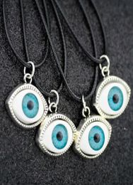 Whole 50pcsLot Fashion Evil Eye Pendants Turkish Luck Charms Necklaces Alloy Jewellery HJ2019715157