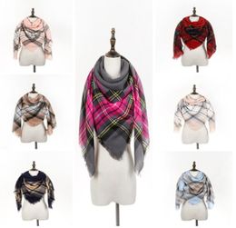 Wraps Hats Scarves Gloves Aessorieswomen Winter Plaid Fashion Square Warm Knitted Blanket Shawl Outdoor Causal Travel Tassel Ski4524808