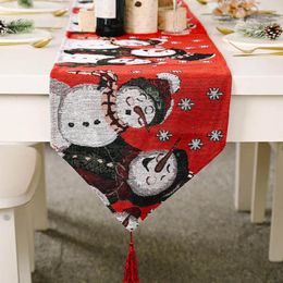 Table Cloth Christmas Tablecloth Knitting Xmas Tree Flag Embroidery Placemat Furniture Protection Decoration Home