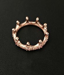 2021 18K Rose Gold plated Crown Ring with CZ Diamond Original Gift box for 925 Sterling Silver Jewellery Fathion Rings for W23435831971280