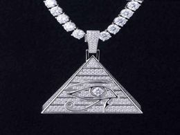 New Horus Eye Pyramid Hip Hop Necklace Pendant Egyptian Triangle Jewelry1963992