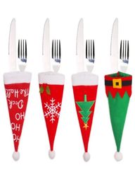 New Year 2023 Christmas Gift Tableware Fork Knife Holder Bag Navidad 2022 Noel Christmas Decorations for Home Dinner Table Decor F2626269