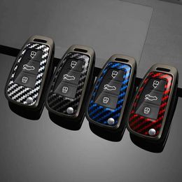 Car Key Zinc Alloy Carbon Fibre Car Remote Key Case Shell Fob For Audi A1 A3 8P 8L A4 A5 B6 B7 A6 A7 C5 C6 4F Q3 Q5 Q7 Q8 TT S3 S4 S6 RS T240509