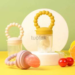 Teethers Toys Baby pacifier fruit feeder baby silicone mesh bag pacifier food grade fruit and vegetable feeder caring for childrens teeth toys d240509
