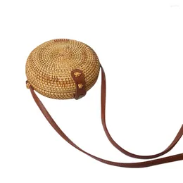 Shoulder Bags 2024 Circle Handwoven Bali Round Retro Rattan Straw Beach Bag Cross Body Barrel-shaped FASHION DESIGN #YL5