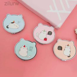 Compact Mirrors Pocket Mirror Makeup Mirror New Style Mini Cute Panda Cat Suitable for Girls and Students Portable Double Folding Cosmetic Makeup Mirror d240510