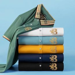 High -End -Stickerei kurzärmeligte Baumwollpolo -Hemd Männer S T -Shirt Koreanische Modekleidung Sommer Luxus Top Asian Größe M l xl xxl xxxl