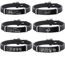 Charm Bracelets Anime BOCCHI THE ROCK! Gotou Stainless Steel Bracelet For Women Men Silicone Adjustable Wristband Jewellery