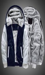 2020 Jackets Jacket Hoodies Winter Warm Fur Lined Fleece Zipper Hooded Male Sweatshirt Men Colorblock For Coat Ipqvp1441143