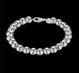 Wedding gifts 8M Hollow 925 silver bracelet JSPB126Beast gift men and women sterling silver plated Charm bracelets8630304