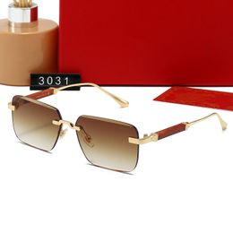 2024 Designer Luxury Men Role Classic Brand Retro women Sunglasses Designer Eyewear Bands Metal Frameless Sun Glasses Woman With Box case 3031