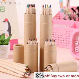 Pencils Childrens 12 Colour Pencil Crayon Set Cute Korean Painting Art Illustration Tool Professional Colour Pen School Supplies 2024 d240510