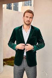 Men's Suits Blazers For Men Suitable Dinner Dance Wedding Suit Male Velvet Blazer Double Breasted Solid Color Slim Fit Sport