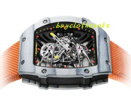 Armbandsur designer lyxklocka klassisk begränsad upplaga RM27-02 Rafael Nadal Tourbillon Watch Manual Winding Movement Sports Watch