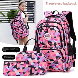 Backpack 3 Piece Set Teenagers Girls Cute School Bags Schoolbag Large Capacity Boys Lunch Box Bag Rucksack Bagpack Kids