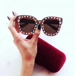 Brand Designer 0116 S Sunglasses Luxury Women Sun glass Star BLING BLING Full Frame Diamond love Eyeglasses Colour Film lens UV Pro2187715