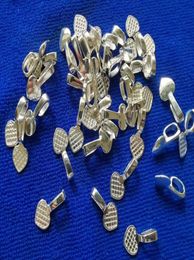 200pcs Silver plated metal glue on bail heart charm pendant blanks cabochon settings A11586SP for Jewellery making6406981