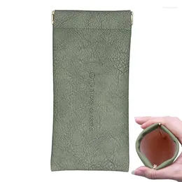 Storage Bags Soft Sunglasses Case PU Leather Bag Iron Shrapnel Multifunctional Pouch For Pen Key Jewellery