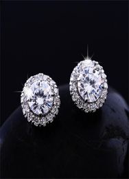 New Arrival Friends 18K White Gold Plated Earings Big Diamond Earrings for Women White Zircon Earrings4472170