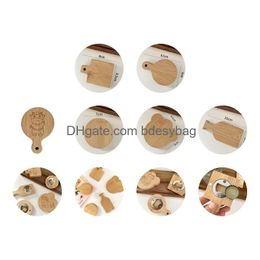 Openers Blank Diy Beech Wooden Round Shape Bottle Opener Coaster Fridge Magnet Decoration Beer Custom Logo Home Garden Kitchen Drop D Otw1B