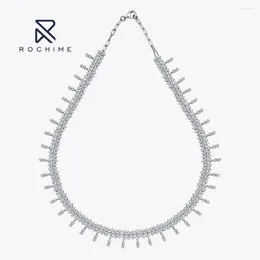 Chains Rochime Luxury Marquise Cut Galaxy Series Diamond Necklace 925 Sterling Silver Gold Plated 5a Zircon Fine Jewelry For Women