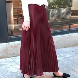 Skirts Linen Maxi Skirt Pleated Vintage Bohemian Long Casual Cotton Beach Empire A-Line Ladies Clothing 2024