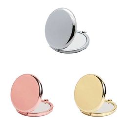 Compact Mirrors Folding Mini Pocket Double sided Travel Makeup Mirror Retro 2.5-inch Direct Shipping Q240509