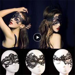 Black Cutout Lace Mask Black Cool Flower Eye Mask for Masquerade Party Mask Fancy Dress Costume Halloween Party Fancy Decoration