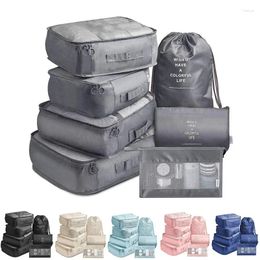 Storage Bags 7PCS Set Travel Bag Suitcase Organizer Portable Luggage Packing Cubes Waterproof Wash Clothes For Women