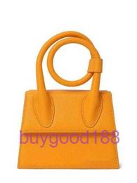 Delicate Luxury Jaq Designer Tote Orange Leather Bag New Ss24 Solid Colour Fashionable Texture One Shoulder Small Handbag