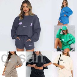 Designer White Women fox Tracksuits Two Pieces Short Sets Sweatsuit Female Hoodies Hoody Pants With Sweatshirt Loose T-shirt Sport Woman Clothes size S-XXXL