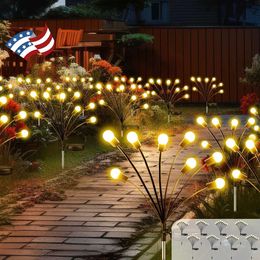 ERN 2024 8 Pack Firefly Lights, Sway Lights Outdoor Waterproof, Solar Twinkle Swaying Fairy Light for Yard Patio Pathway Garden Decoration (warm White)