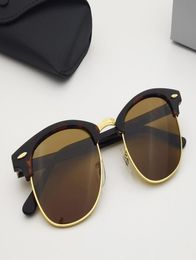 Classic men women sunglasses glass lens UV400 acetate frame Oculos De Sol suitable beach shading driving fishing leather case 1340327