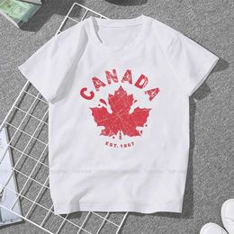 Women's T-Shirt Print TShirts Est.1867 with Canadian Flag Maple Leaf Newest Liberal Party of Canada Female Breathable Short Slve Ts Y240509
